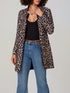 DAMEN CARDIGAN MIT LEOPARDENMUSTER | WARMER V-AUSSCHNITT MANTEL